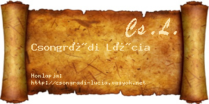 Csongrádi Lúcia névjegykártya